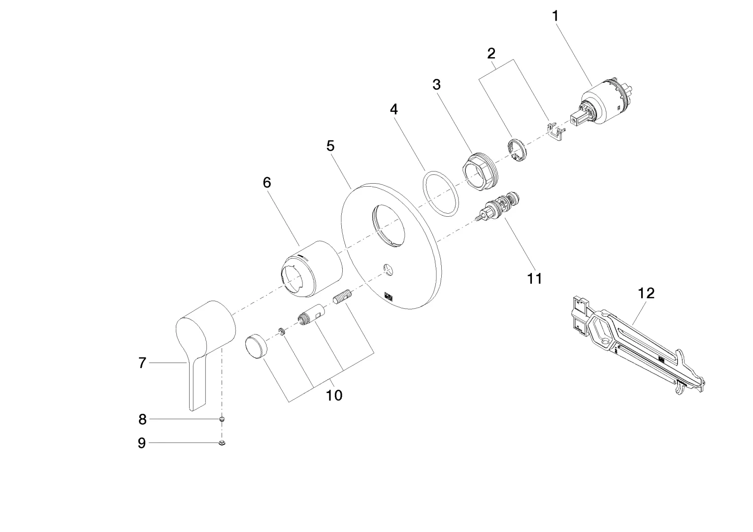 UP-Einhandbatterie mit Umstellung VAIA Chrom 36120809 UP-Einhandbatterie mit Umstellung VAIA Chrom 36120809
