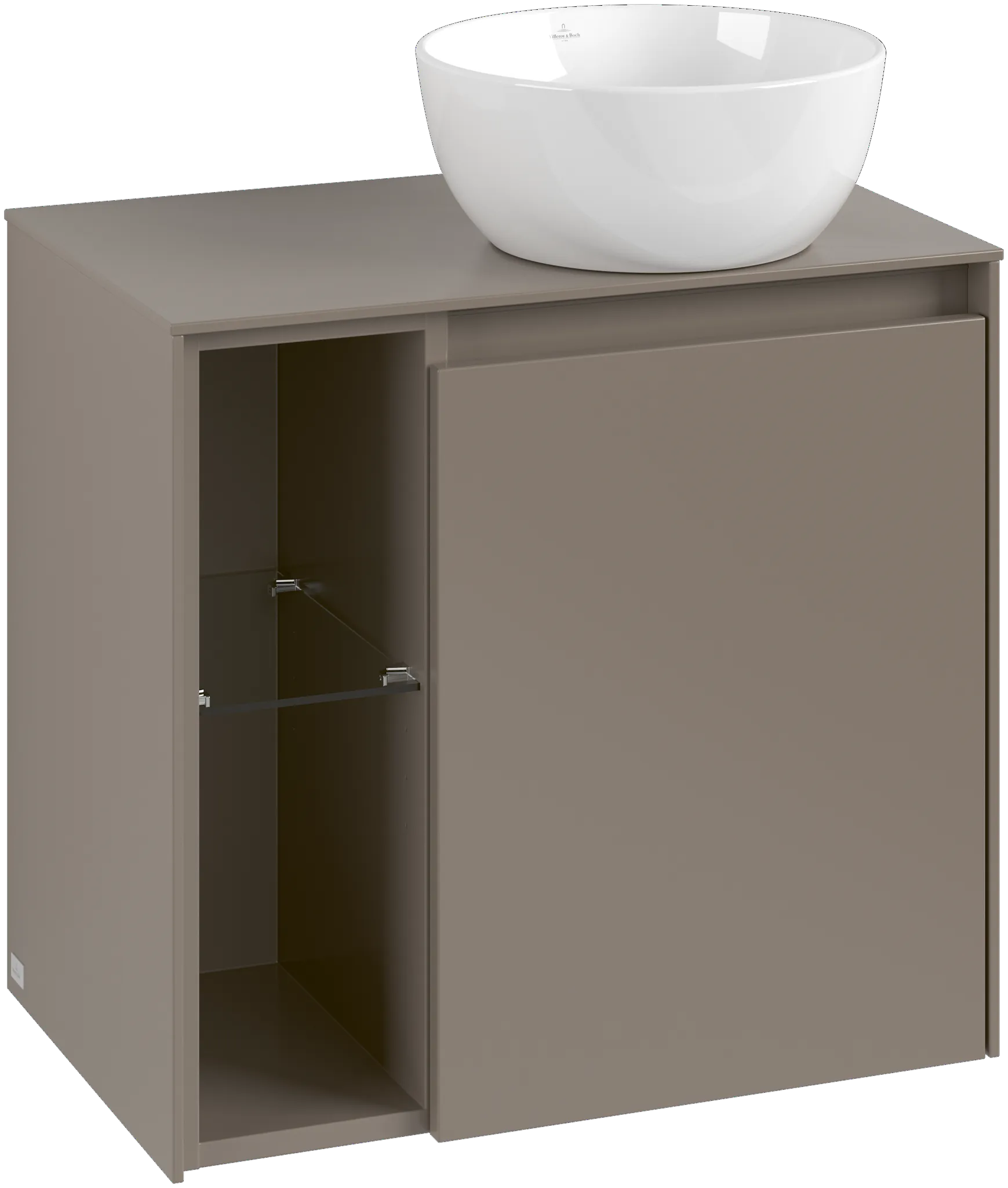 Villeroy & Boch Waschtischunterschrank „Collaro“ 600 × 548 × 380 mm Black Oak, für Becken rechts, Anschlag rechts, mit Beleuchtung Villeroy & Boch Waschtischunterschrank „Collaro“ 600 × 548 × 380 mm Black Oak, für Becken rechts, Anschlag rechts, mit Beleuchtung