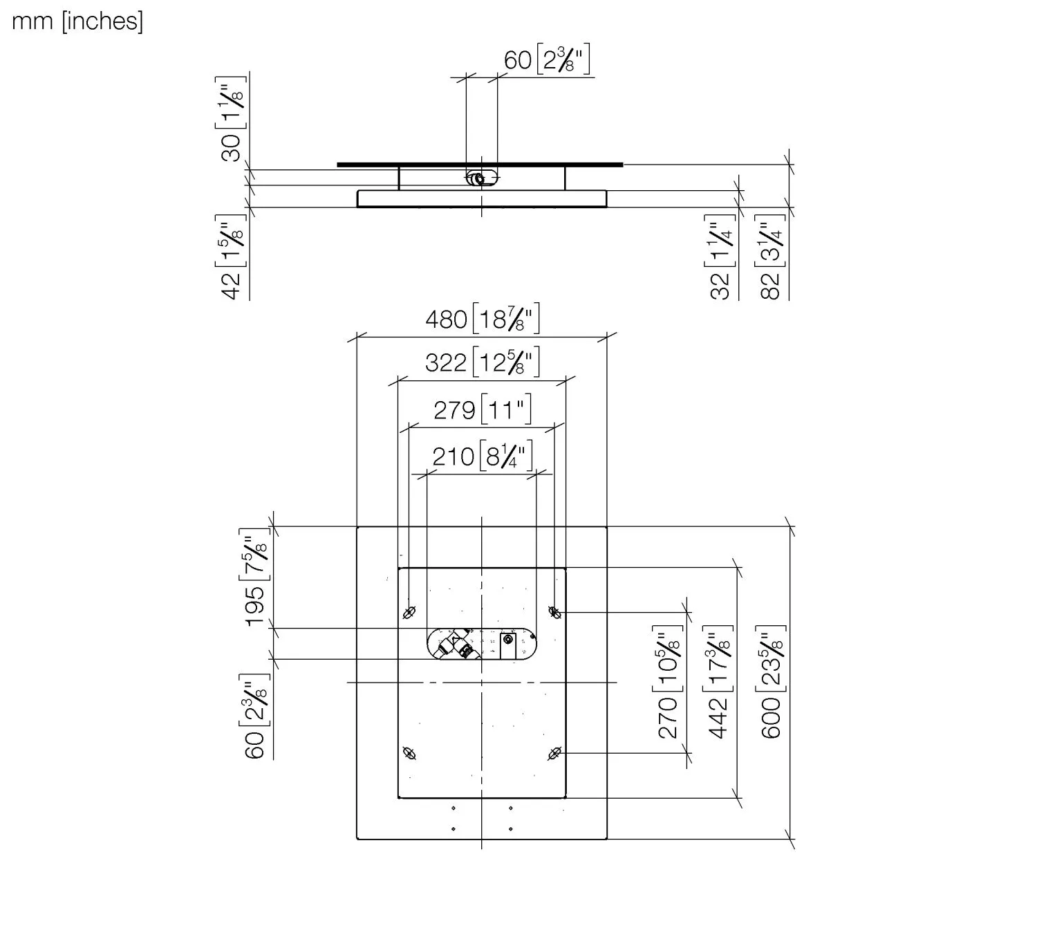 Regenpaneel für Deckeneinbau bzw. -unterbau SERIENNEUTRAL Edelstahl 41400979 Regenpaneel für Deckeneinbau bzw. -unterbau SERIENNEUTRAL Edelstahl 41400979