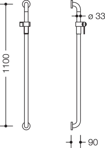 Brausehalterstange „Serie 805 Classic“ in Signalweiß