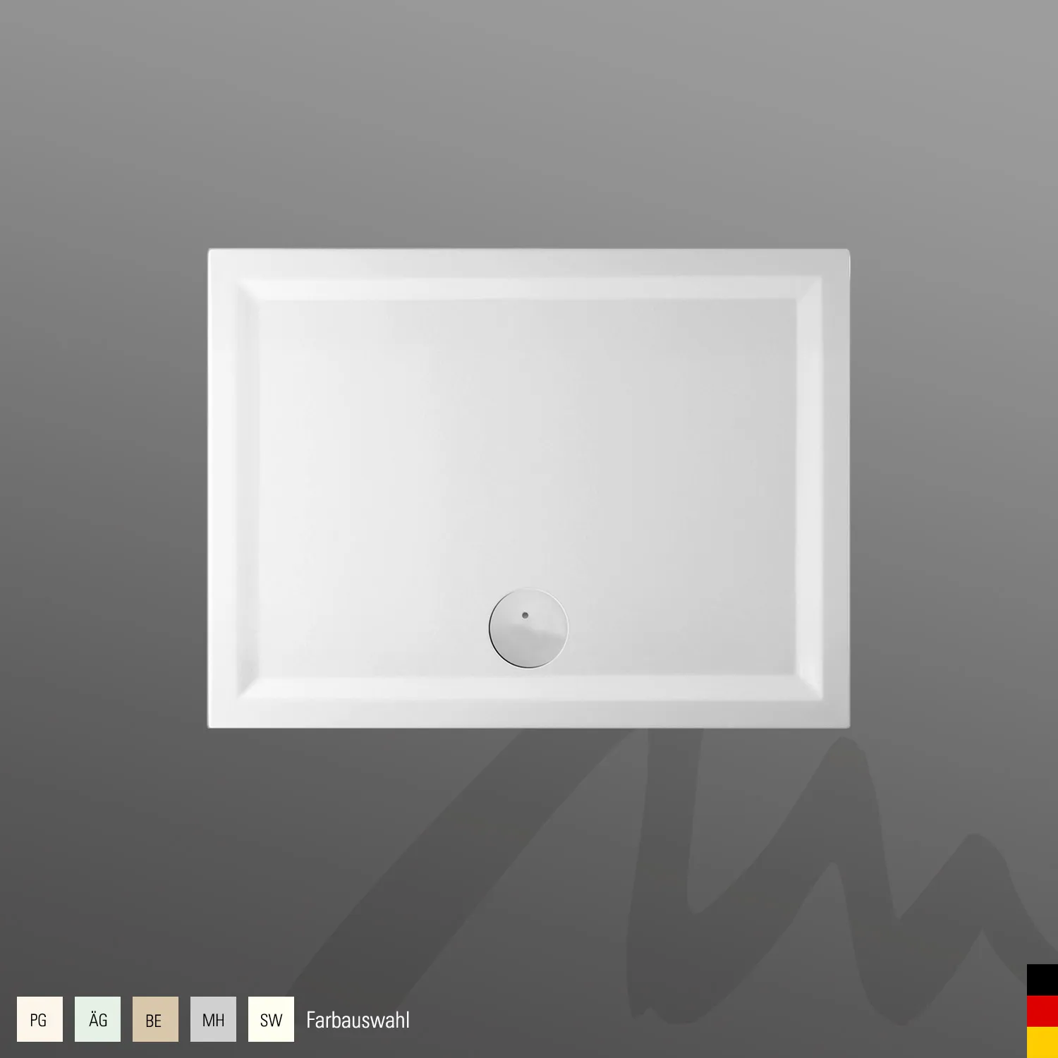 Mauersberger Duschwanne „lupina“ 1200 × 900 mm in Pergamon