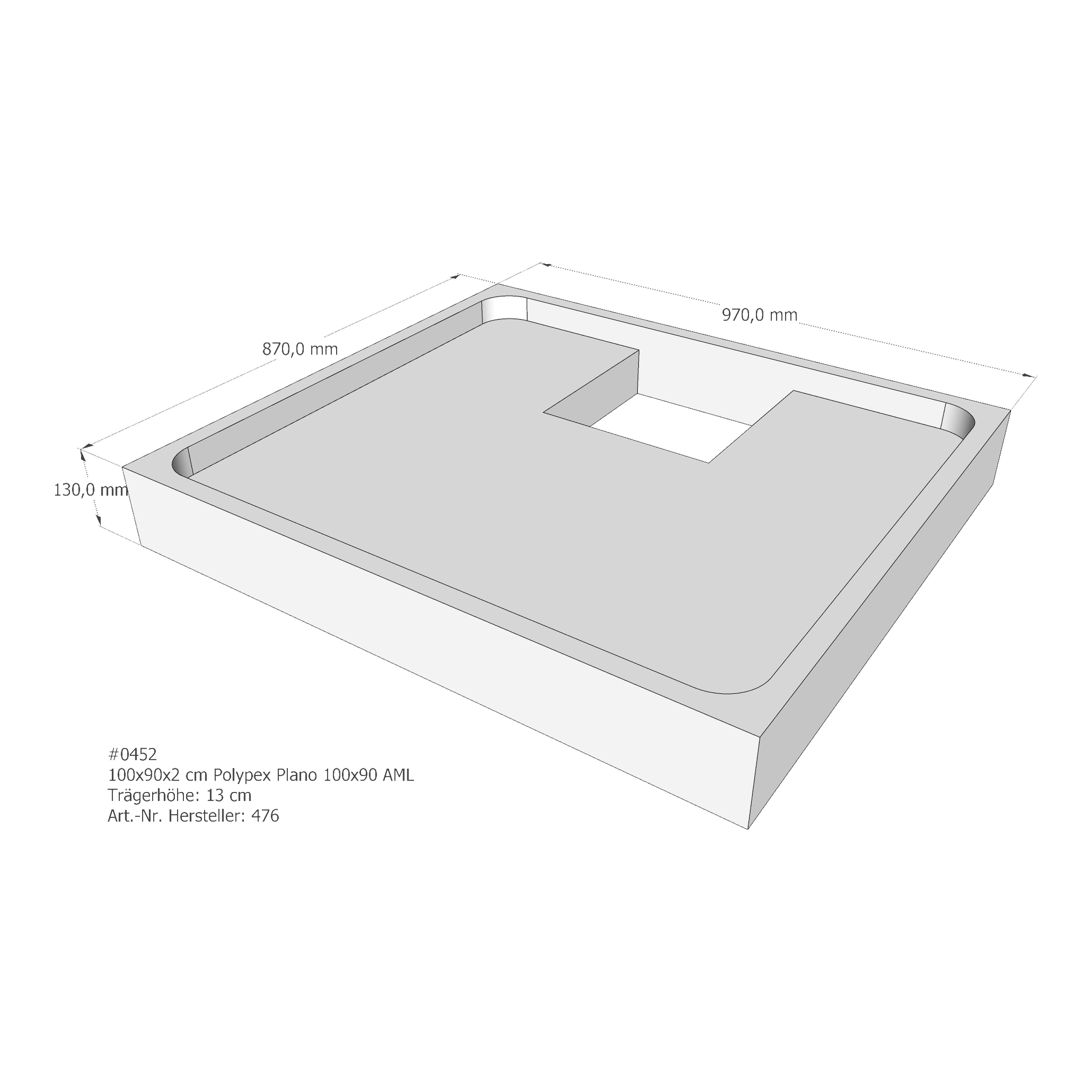 Duschwannenträger für Polypex Plano 100x90 100 × 90 × 2 cm