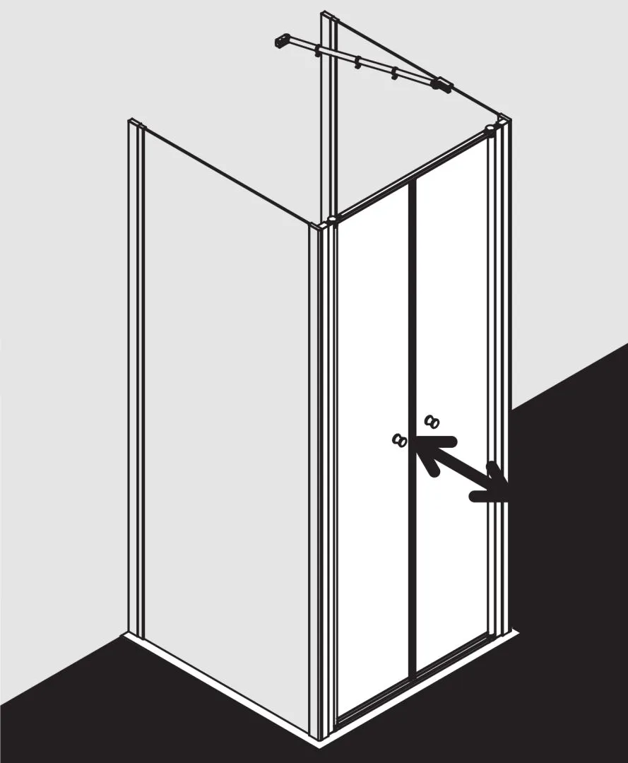 Kermi Duschdesign IBIZA 2000 Pendeltür, 1750x700 mm, Silber Mattglanz