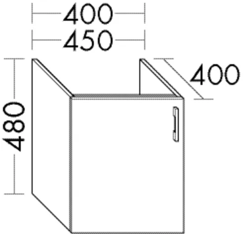 Burgbad Waschtischunterschrank Sys30, 400x400x480 mm, 1 Tür, PG1 Burgbad Waschtischunterschrank Sys30, 400x400x480 mm, 1 Tür, PG1