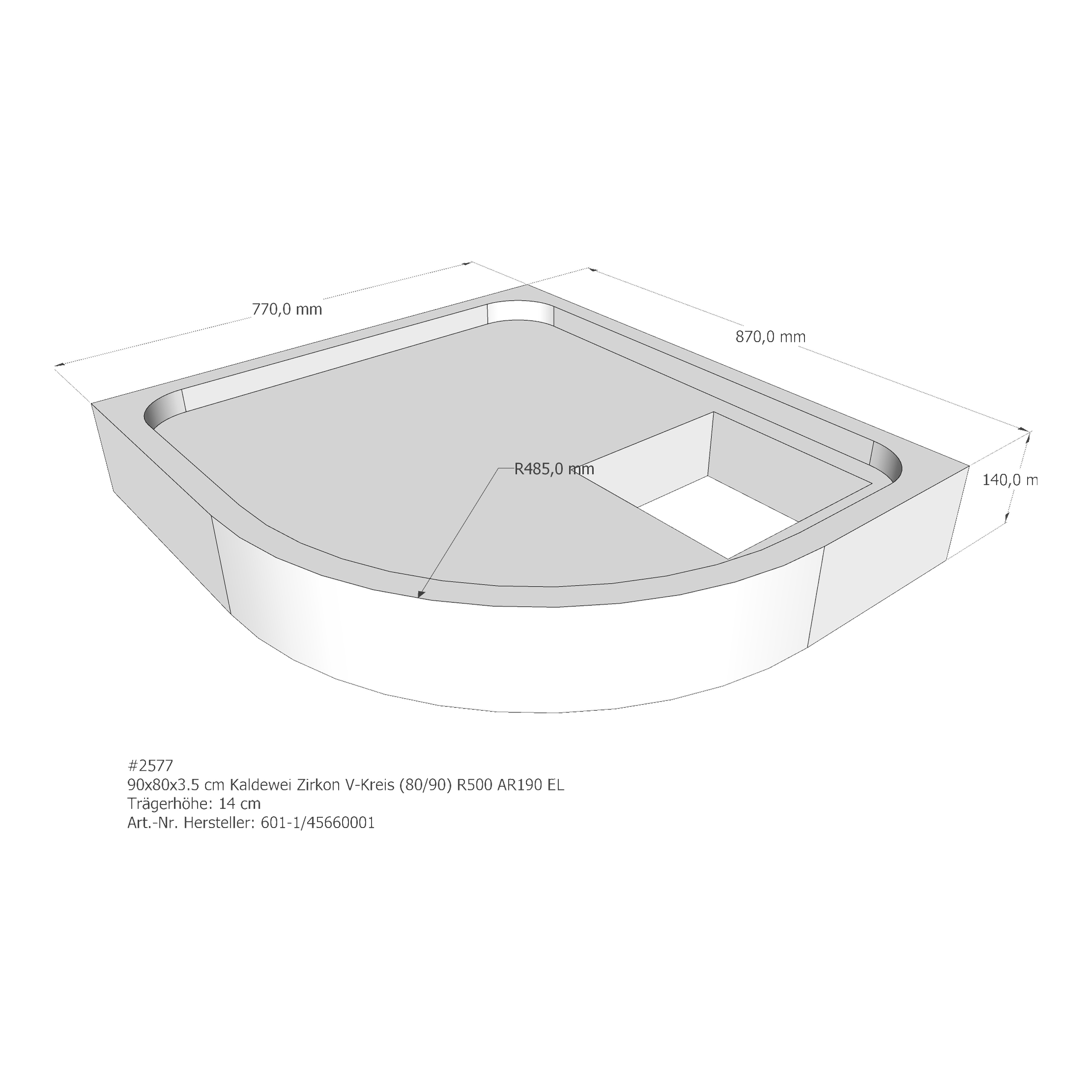 Duschwannenträger für Kaldewei Zirkon 80 × 90 × 3,5 cm Breite: 90 cm / Länge: 80 cm Duschwannenträger für Kaldewei Zirkon 80 × 90 × 3,5 cm Breite: 90 cm / Länge: 80 cm