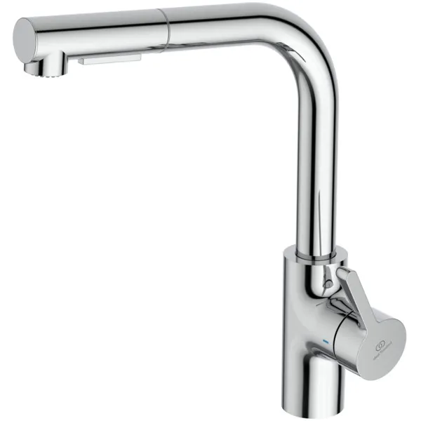 Ideal Standard Küchenarmatur Ceralife Ausladung 220mm mit herausziehbarer 2-Funktions-Handbrause, L-Auslauf Chrom Ideal Standard Küchenarmatur Ceralife Ausladung 220mm mit herausziehbarer 2-Funktions-Handbrause, L-Auslauf Chrom