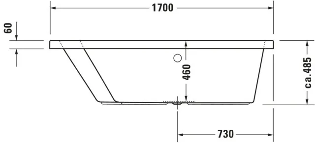 Duravit Badewanne „Paiova“ sonderform 170 × 130 cm, links