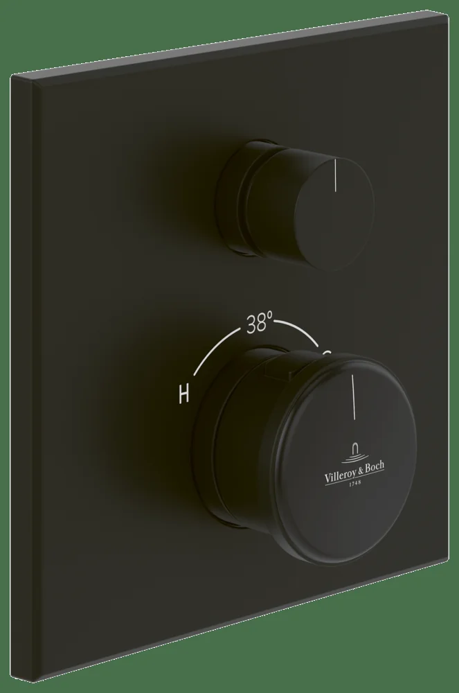 Villeroy & Boch Unterputz-Thermostat Vea, 157x45x157 mm, Matt Black