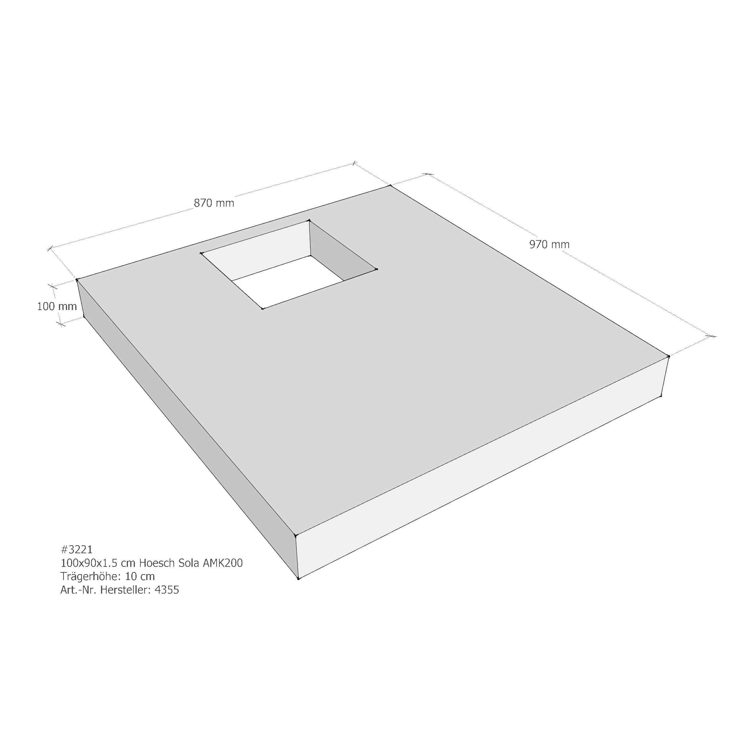 Duschwannenträger für Hoesch Sola 100 × 90 × 1,5 cm Duschwannenträger für Hoesch Sola 100 × 90 × 1,5 cm
