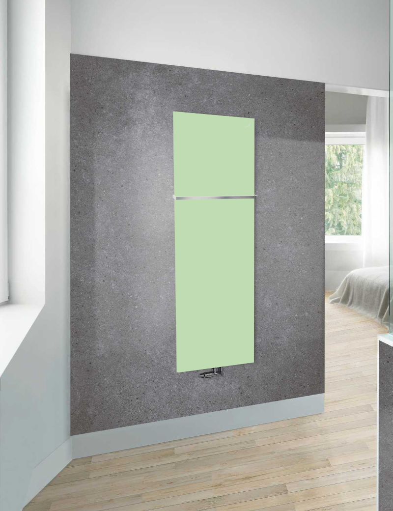 Zehnder Design-Elektroheizkörper „Fina Lean Bar“ 50 × 150 cm in Pastel Green (RAL 6019) Zehnder Design-Elektroheizkörper „Fina Lean Bar“ 50 × 150 cm in Pastel Green (RAL 6019)