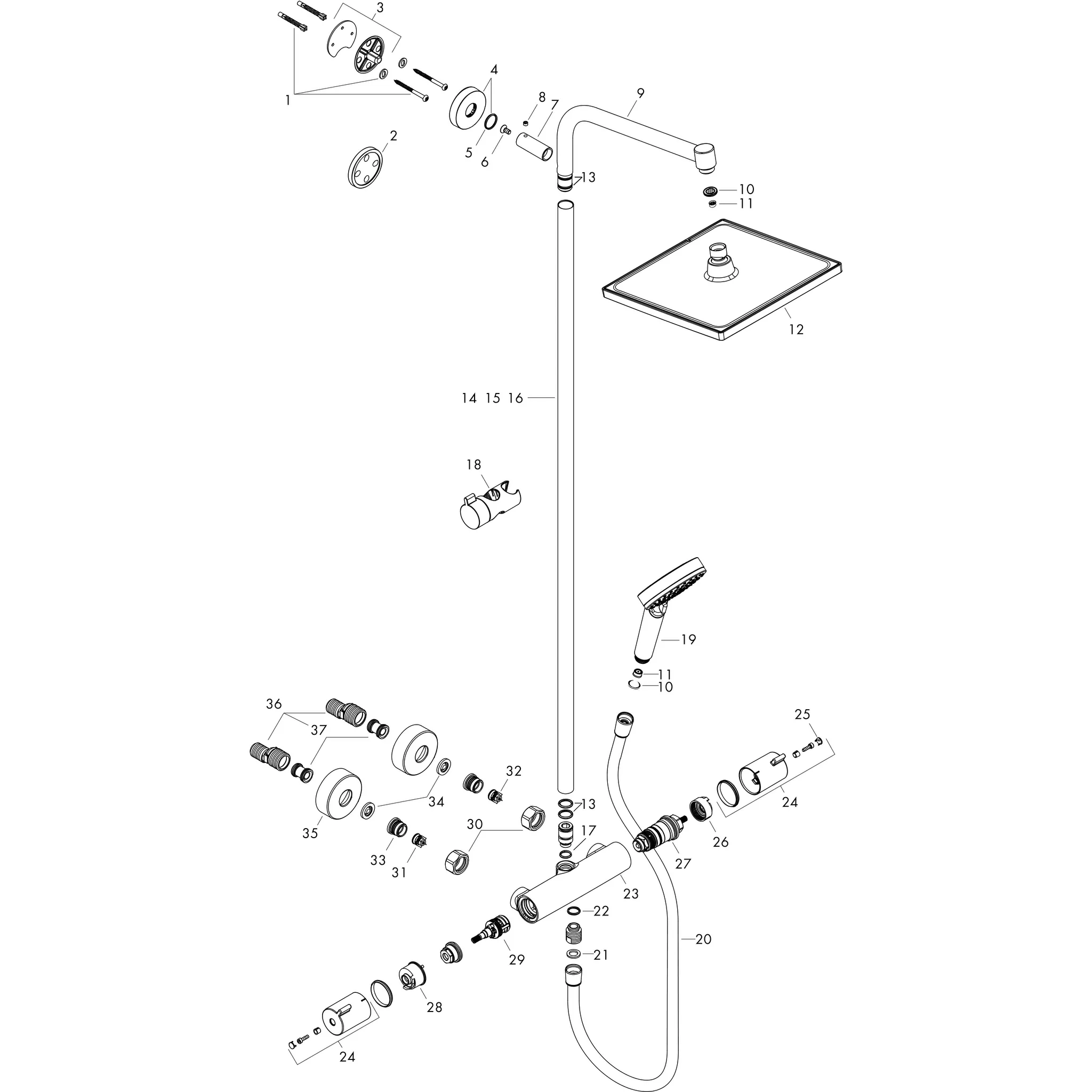 Showerpipe Crometta E 240 EcoSmart chrom Showerpipe Crometta E 240 EcoSmart chrom