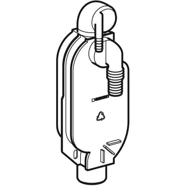 UP-Geruchsverschluss für zwei Geräte, mit Wandeinbaukasten: d=50mm