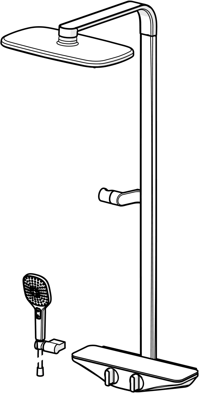 HansaEMOTION Regenbrause-Duscharmatur Hansaemotion 5865 3-strahlig DN15 Chrom/Weiss