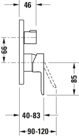 D-Code Einhebel-Wannenmischer UP Keramikmischsystem, Chrom HG