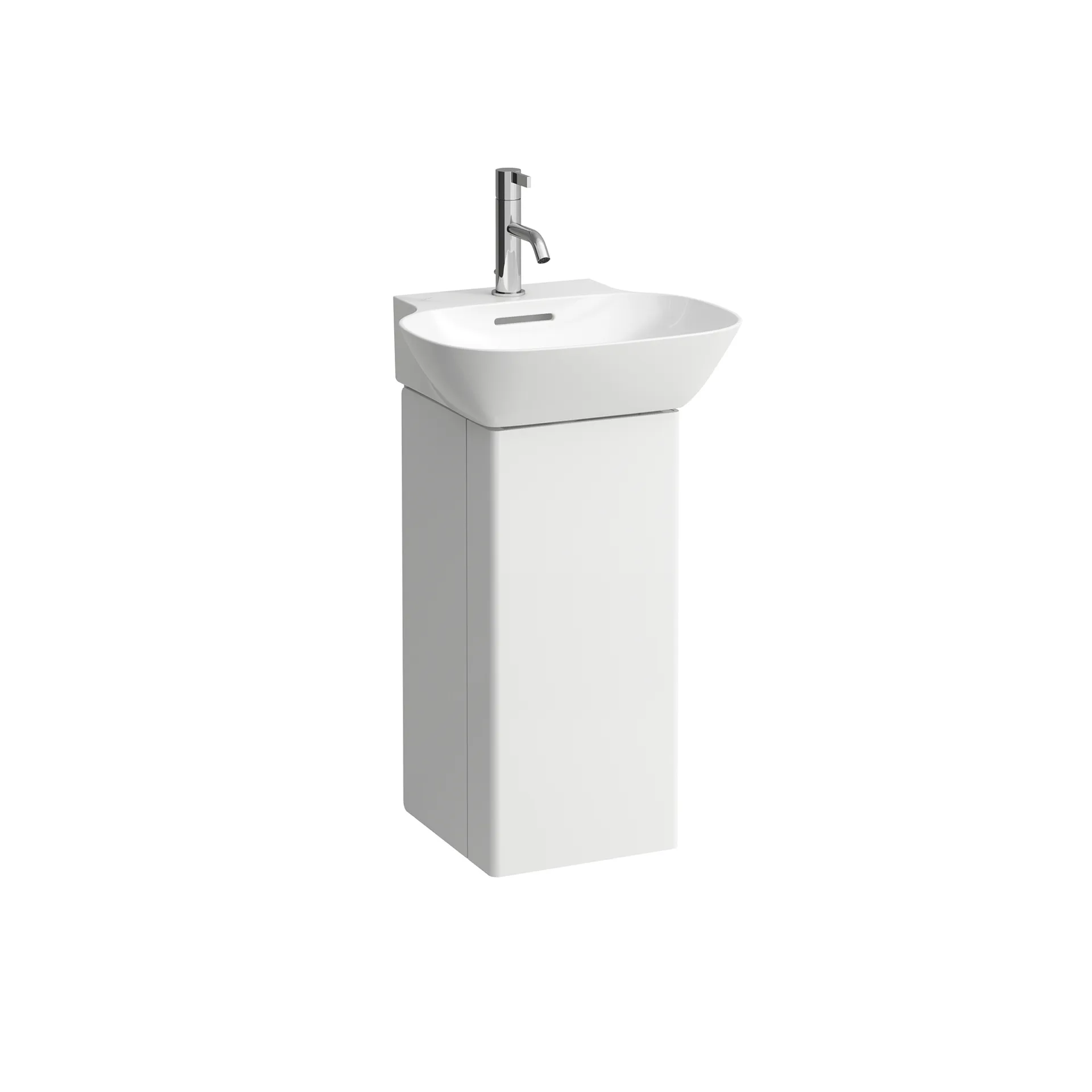 Laufen Waschtischunterbau „INO“ 310 × 605 × 280 mm Nussbaum dunkel, Anschlag rechts Laufen Waschtischunterbau „INO“ 310 × 605 × 280 mm Nussbaum dunkel, Anschlag rechts