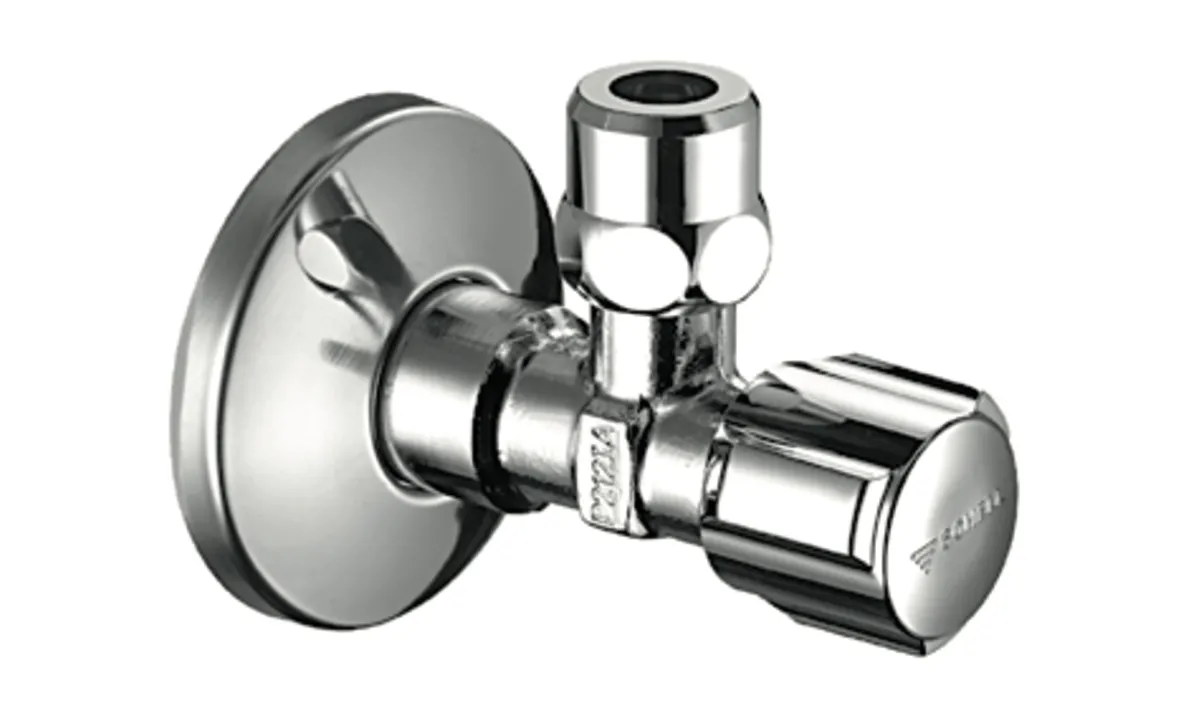 Eckventil mit Regulierfunktion COMFORT, COMFORT-Griff, Schubrosette Ø 54 mm, DN 10 G 3/8 AG, Ø 10 mm (DN 10 G 3/8 AG), chrom Eckventil mit Regulierfunktion COMFORT, COMFORT-Griff, Schubrosette Ø 54 mm, DN 10 G 3/8 AG, Ø 10 mm (DN 10 G 3/8 AG), chrom