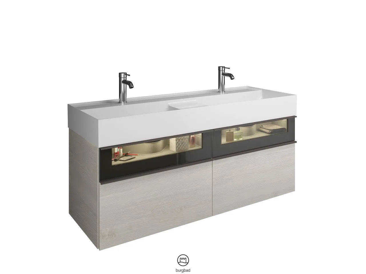 burgbad Badmöbelset „Yumo“ in Kieselgrau Matt burgbad Badmöbelset „Yumo“ in Kieselgrau Matt