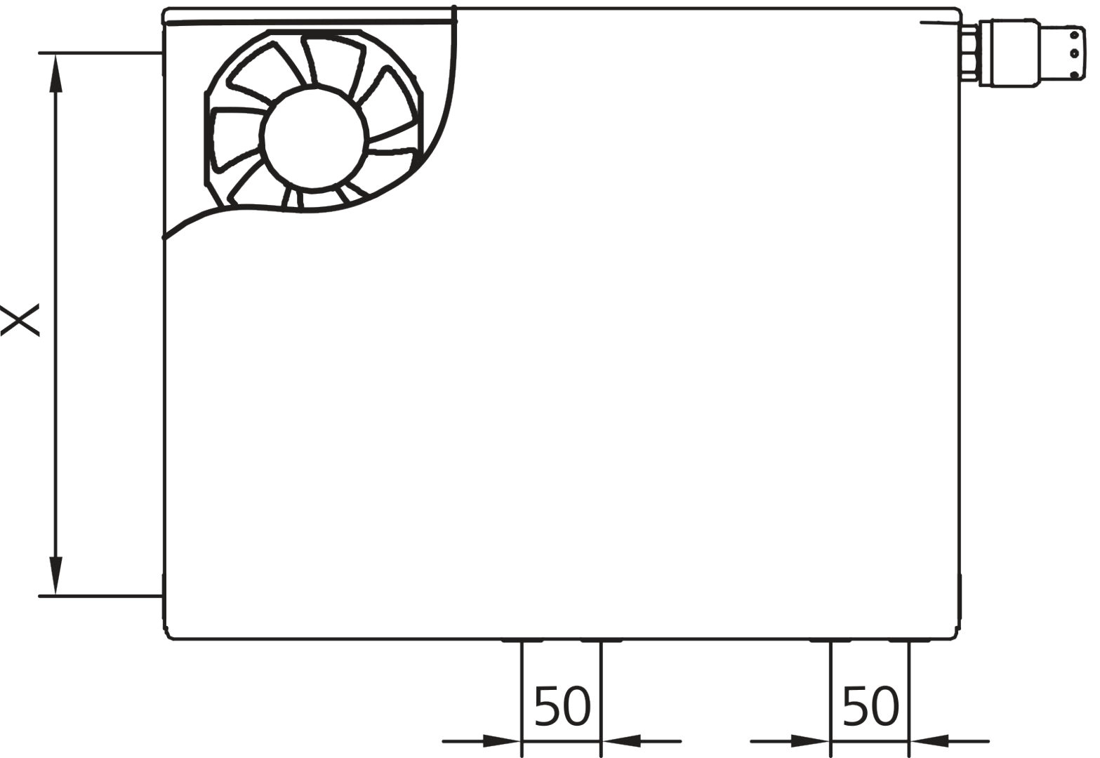 Kermi Wärmepumpen-Design-Flachheizkörper „x-flair Plan-Vplus“ 140 × 90 cm in Weiß