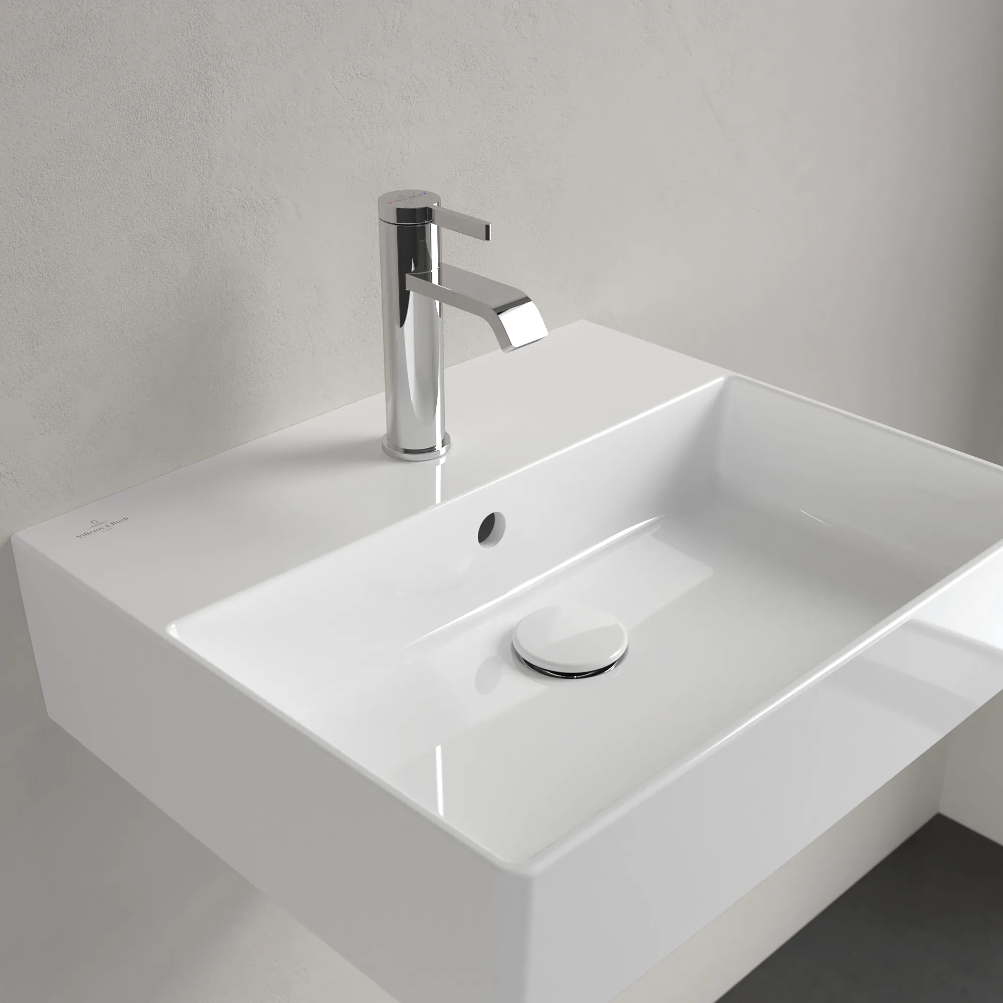 Villeroy & Boch Wandwaschtisch aus TitanCeram geschliffen „Memento 2.0“ 500 × 420 × 140 mm, mit Hahnlochbohrung, Hahnlochposition mittig in Weiß Alpin Villeroy & Boch Wandwaschtisch aus TitanCeram geschliffen „Memento 2.0“ 500 × 420 × 140 mm, mit Hahnlochbohrung, Hahnlochposition mittig in Weiß Alpin
