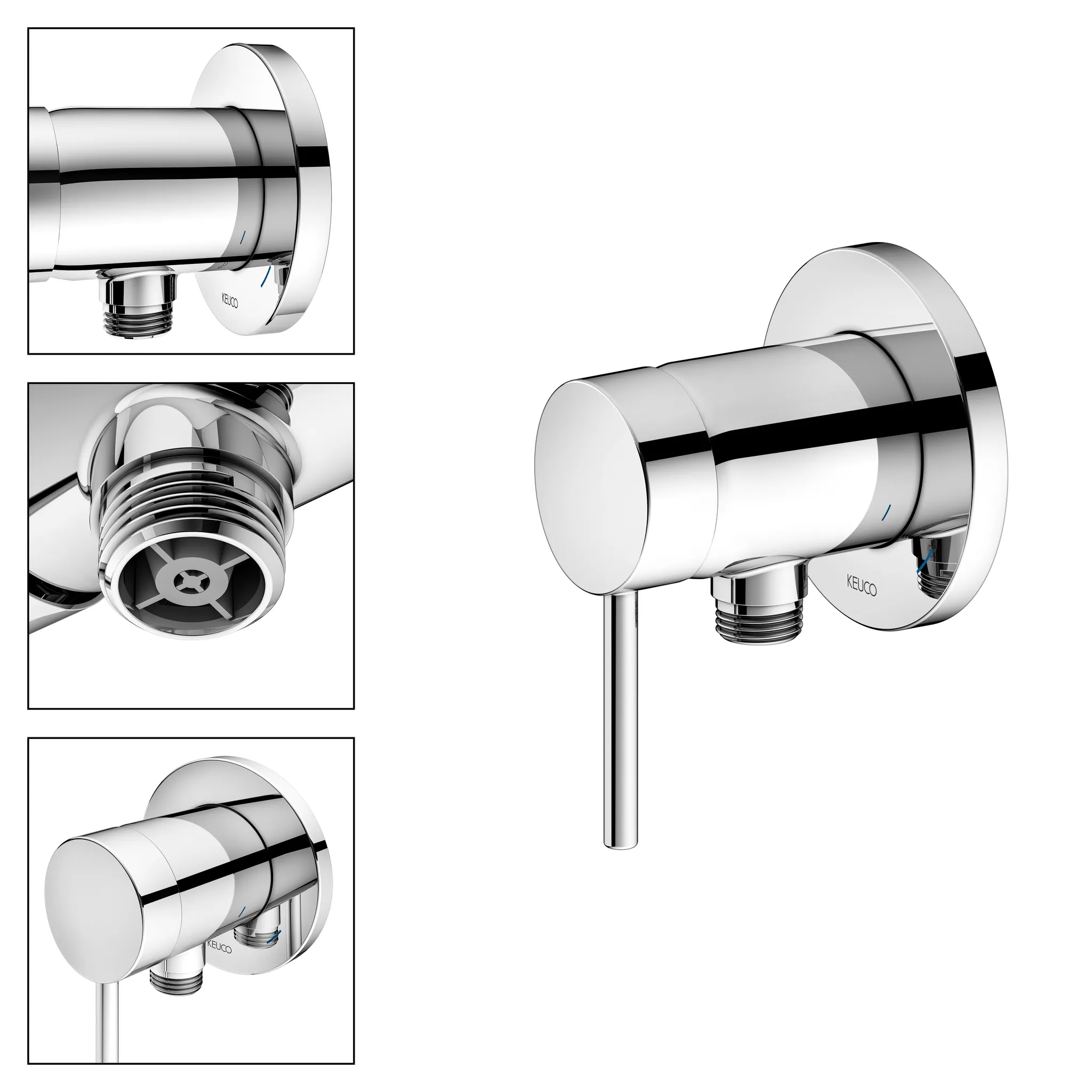IXMO 59552010201 IXMO_solo Einhebelmischer mit Schlauchanschluss/rund Griff IXMO Soft verchromt