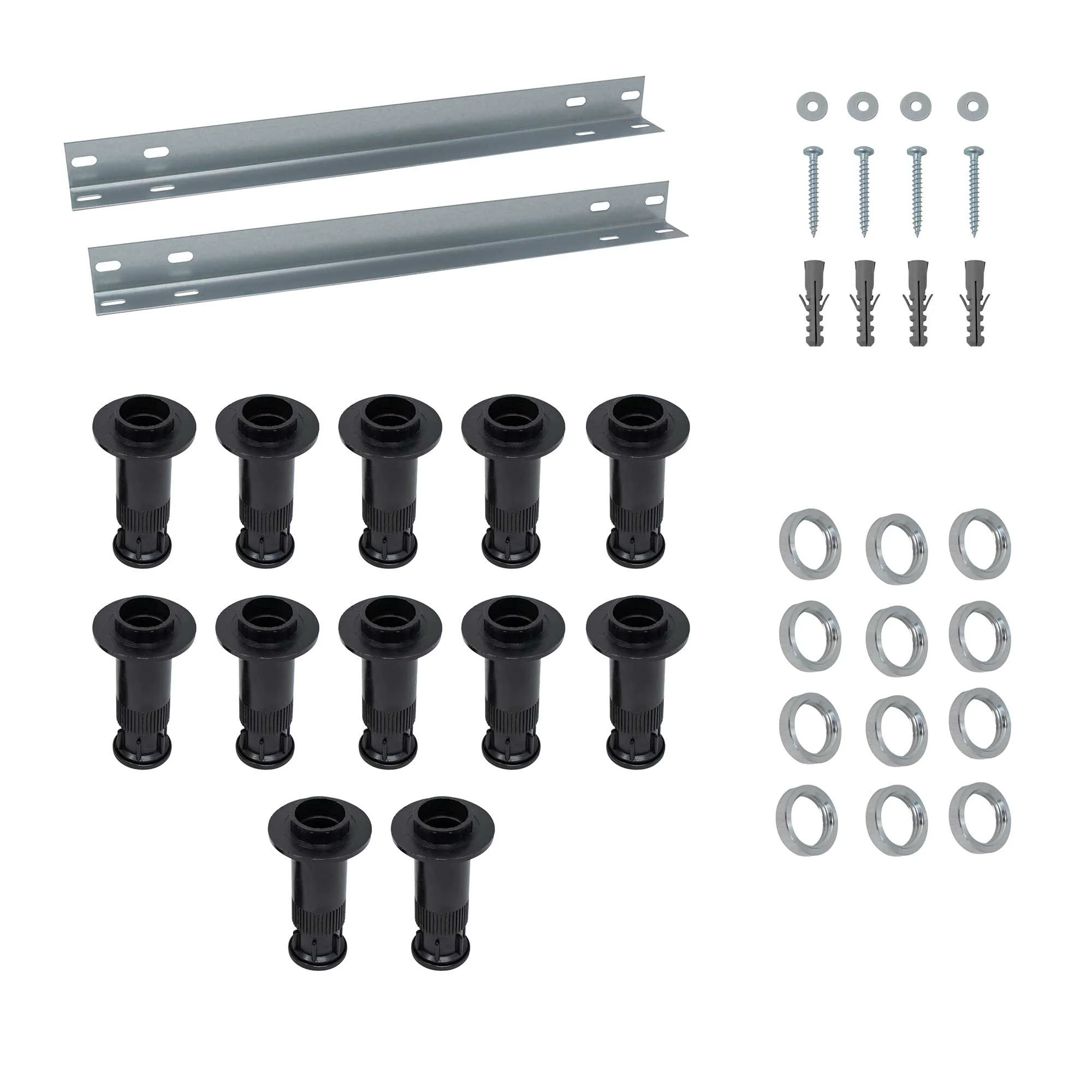 Breuer QUICK72 Wannenfüße-Set für Lite Line – 12 Stützfüßchen + 2 Montageschienen, Höhenverstellung 105‑135 mm Breuer QUICK72 Wannenfüße-Set für Lite Line – 12 Stützfüßchen + 2 Montageschienen, Höhenverstellung 105‑135 mm