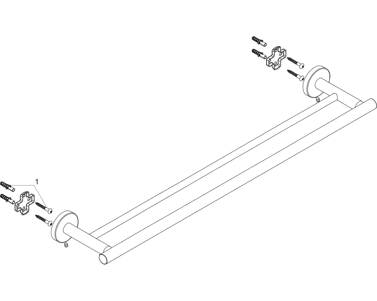 Doppel-Badetuchhalter Logis Universal chrom