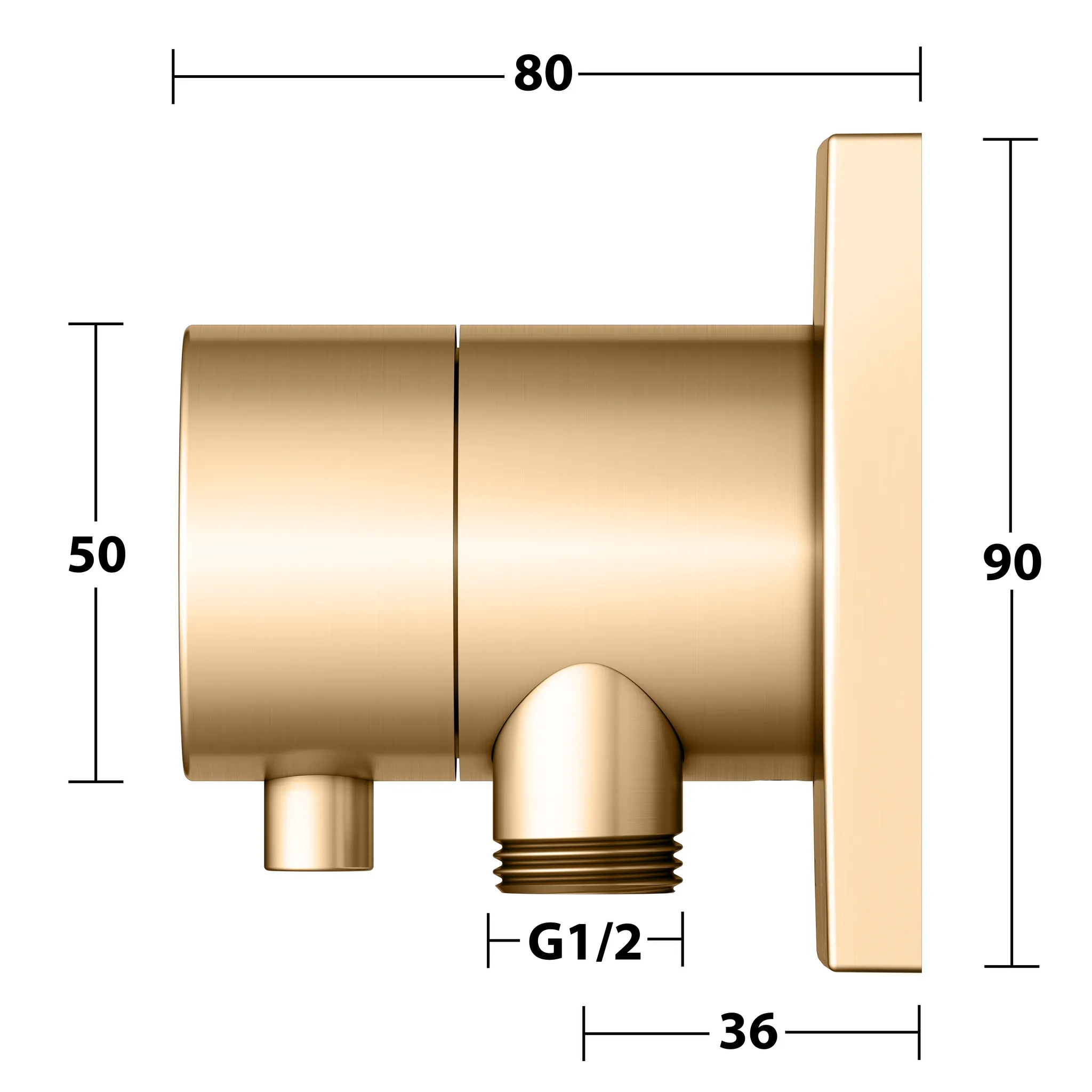 IXMO 2-Wege Umstellventil UP DN15 IXMO Comfort, eckig Messing geb.