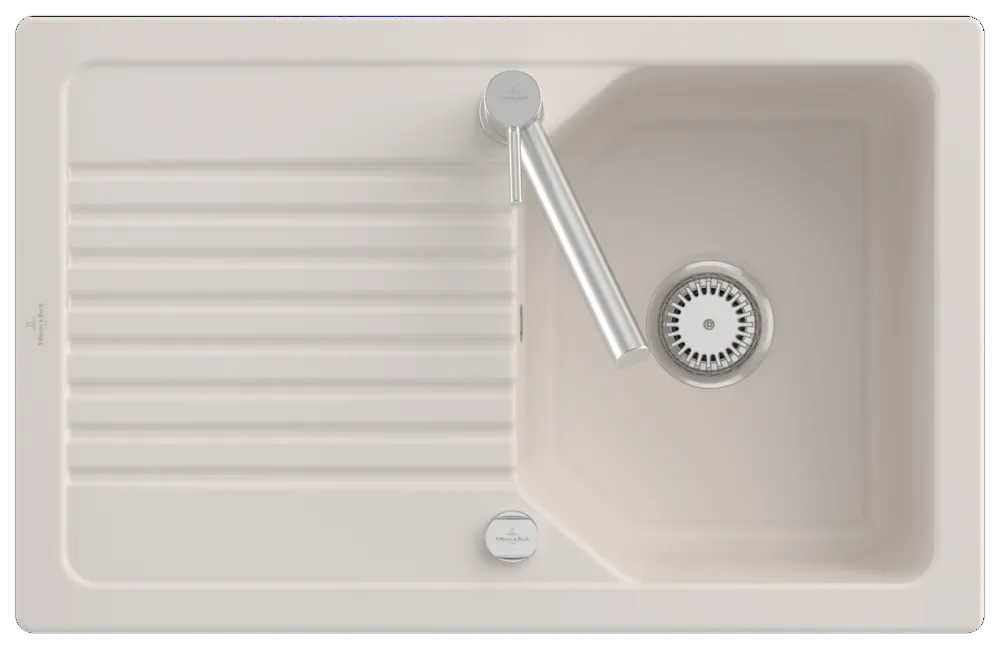 Villeroy & Boch flächenbündiges Küchenspülbecken „Linara“ 45 flat 780 × 490 × 200 mm in Crema