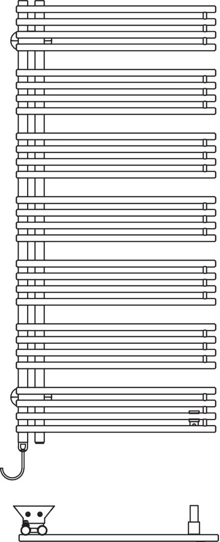 Kermi Design-Elektroheizkörper „Diveo®-E“ 45 × 94 cm in Weiß