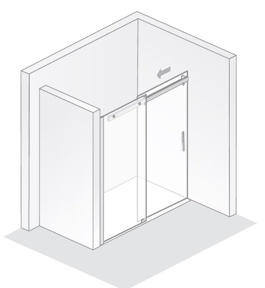 HSK teilgerahmte Duschabtrennung Schiebetür 2-teilig „Premium Softcube“ 160 × 200 cm Glas Carré