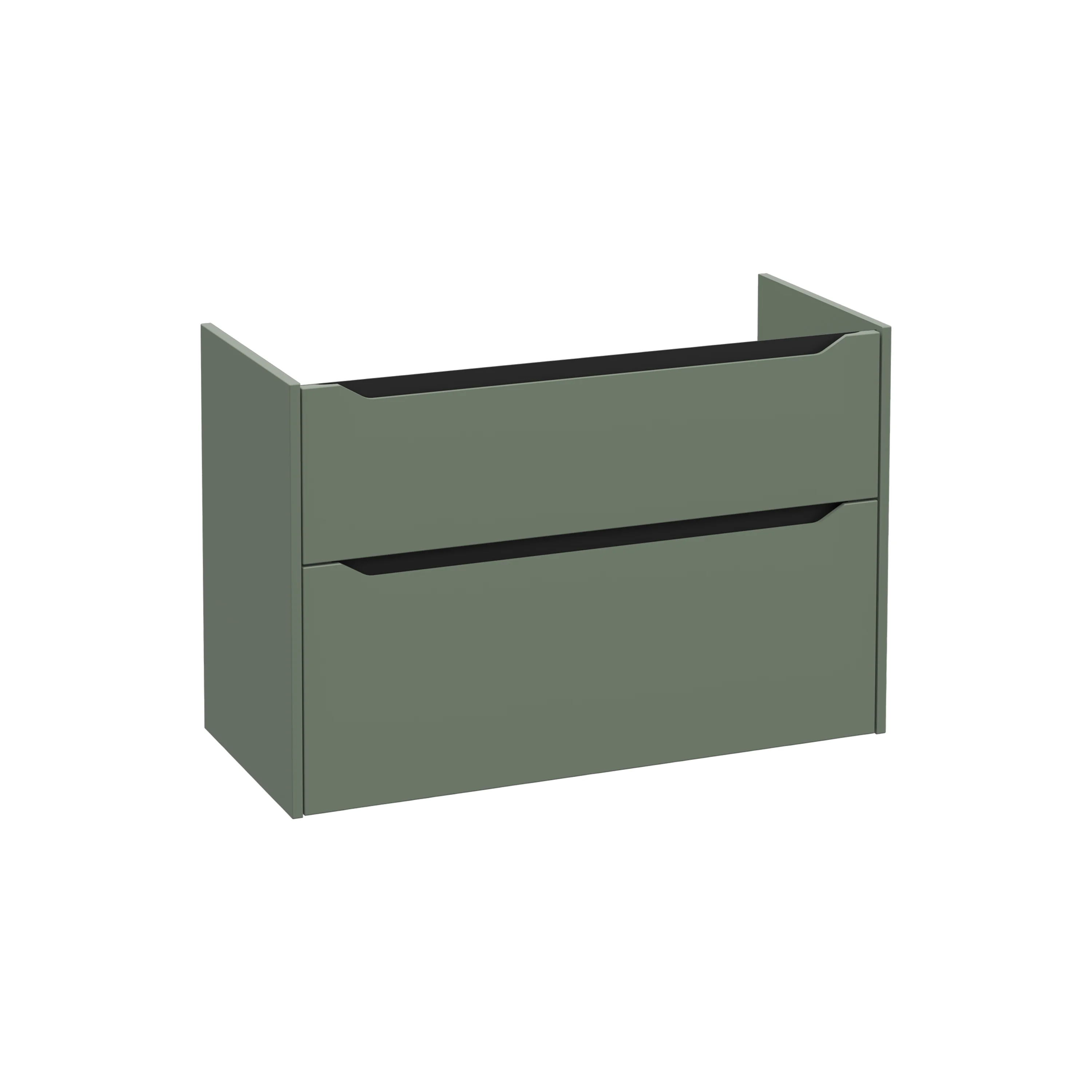 New Integra Square Waschtischunterschrank mit 2 Vollauszügen 97 x 45 x 65 cm (BxTxH) Grün Matt New Integra Square Waschtischunterschrank mit 2 Vollauszügen 97 x 45 x 65 cm (BxTxH) Grün Matt