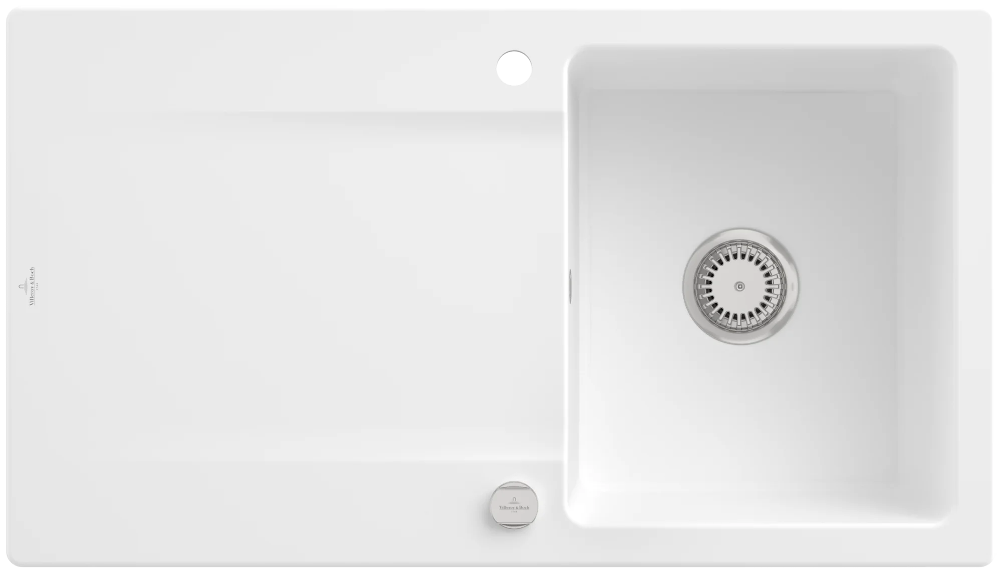 Villeroy & Boch Siluet 50 Einbauspüle, 900 x 510 mm, TitanCeram, Stone White CeramicPlus