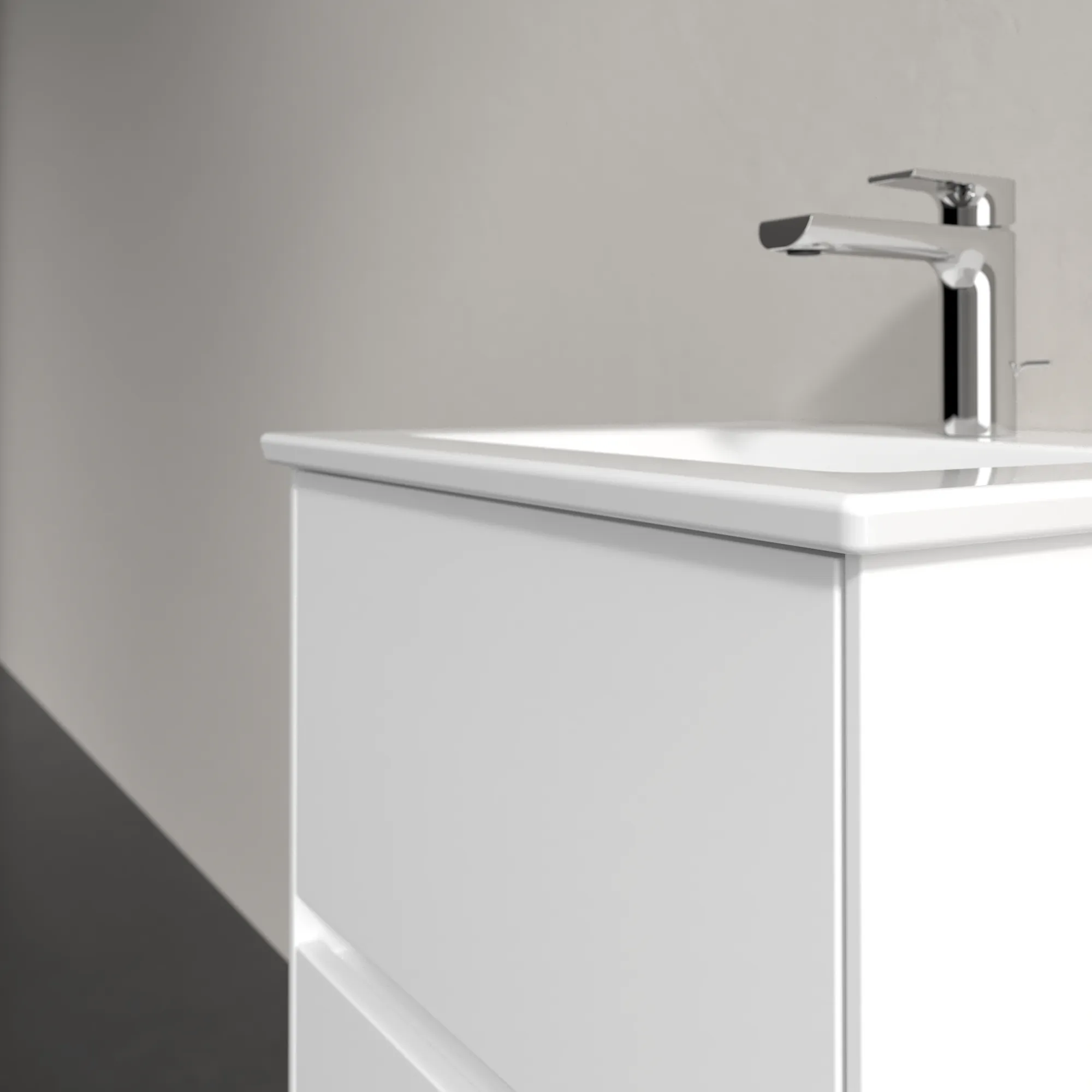 Villeroy & Boch Waschtischunterschrank „Collaro“ 472 × 610 × 404 mm Weiß Matt, mit Beleuchtung, für Becken mittig