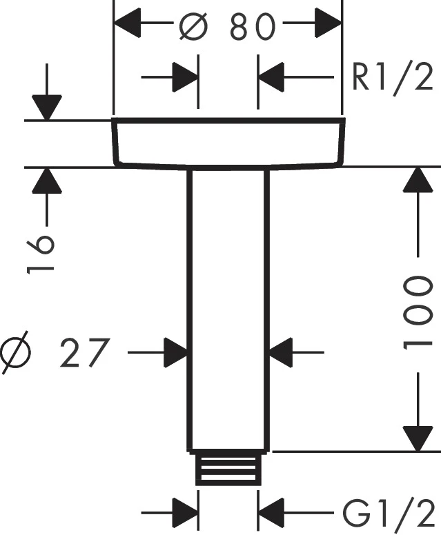 Decken-Anschlussstück 10 cm