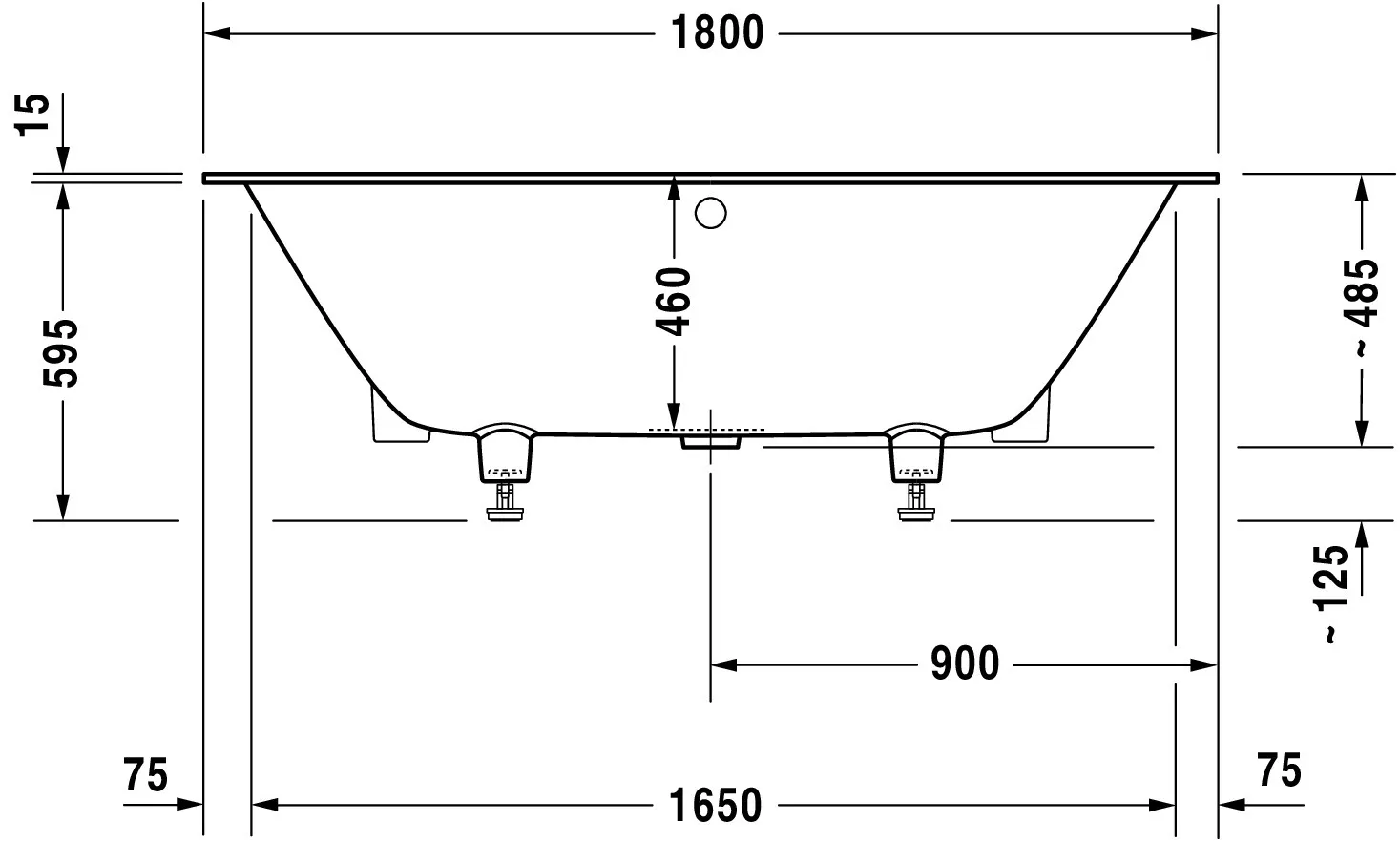 Duravit Badewanne „DuraSquare“ rechteck 180 × 80 cm