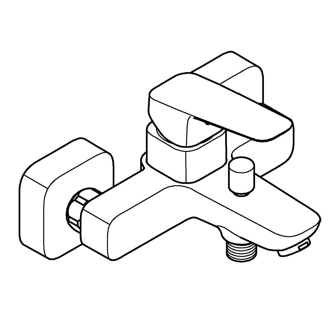 Wannenarmatur „Cubeo“ Ausladung 167 mm in chrom