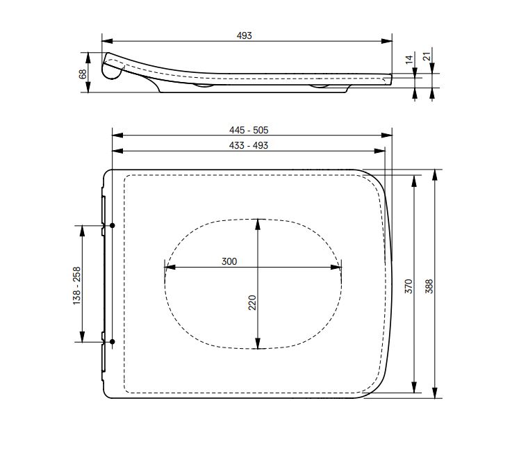 Toto WC-Sitz „SP“ 388 × 477 × 55 mm