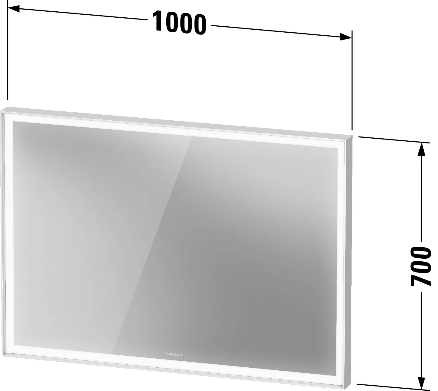 Duravit Spiegel „L-Cube“ 100 × 70 cm Duravit Spiegel „L-Cube“ 100 × 70 cm