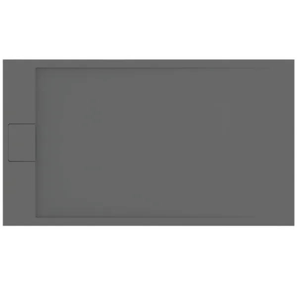 Ideal Standard Rechteck-Brausewanne Ultra Flat S i.life, 1400x800 mm, Quarzgrau, 33 mm Höhe, Bodenebener Einbau möglich