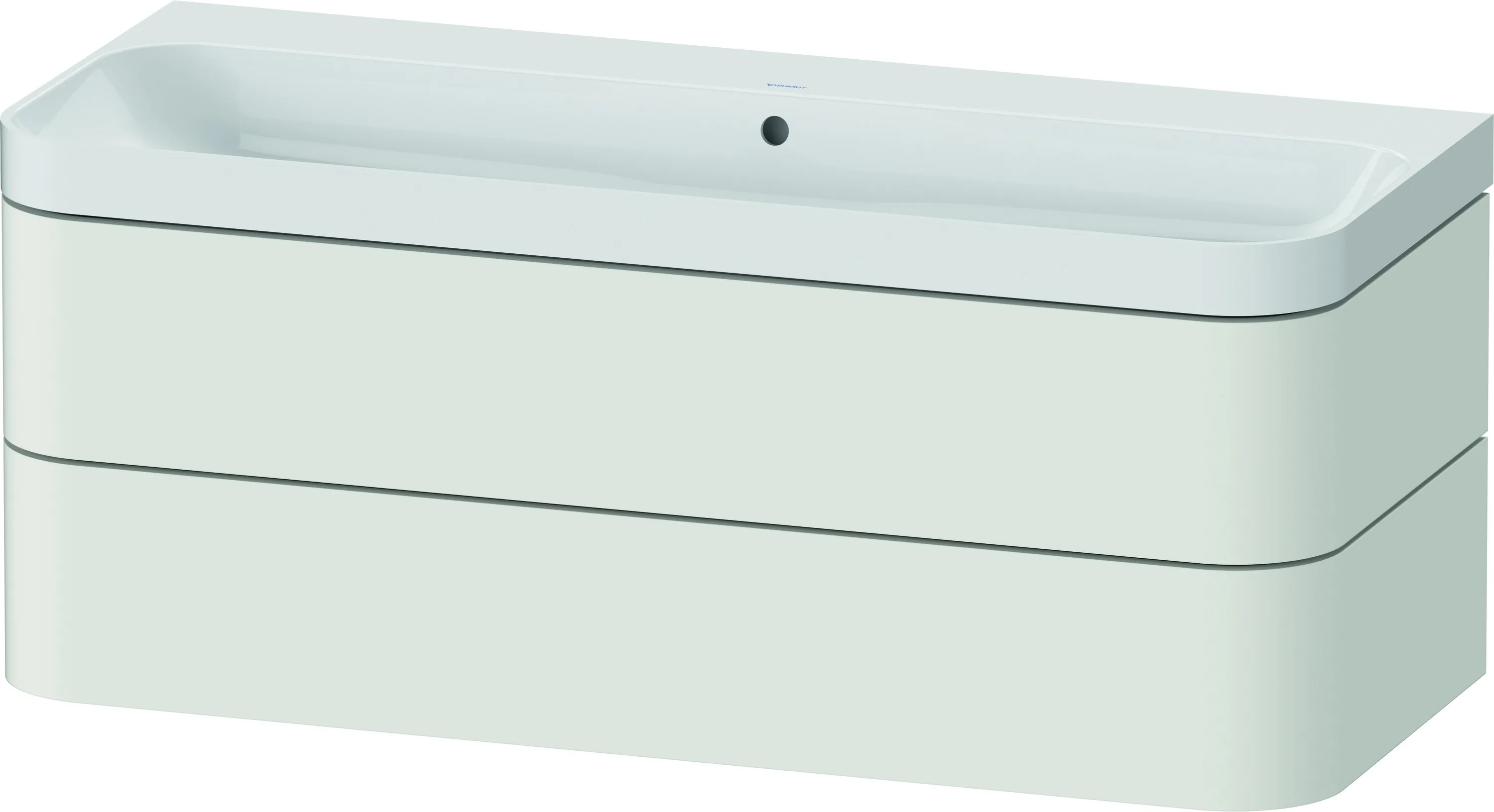 Duravit Waschtischunterschrank c-shaped Set wandhängend „Happy D.2 Plus“ 117,5 × 48 × 49 cm Nordic Weiß Seidenmatt