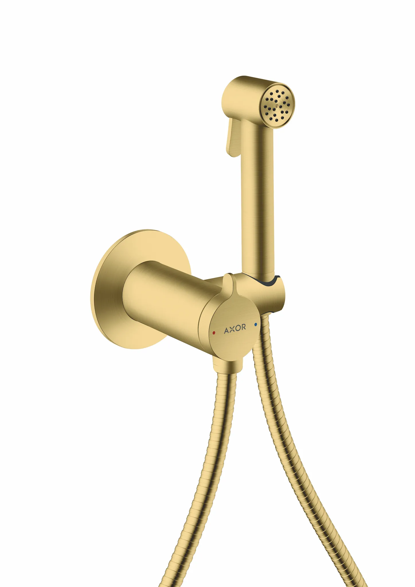 Hansgrohe AXOR Bidette Showers Handbrause, 1-jetig, rund für Mischwasser, Brushed Brass, Brauseschlauch 1.250 mm