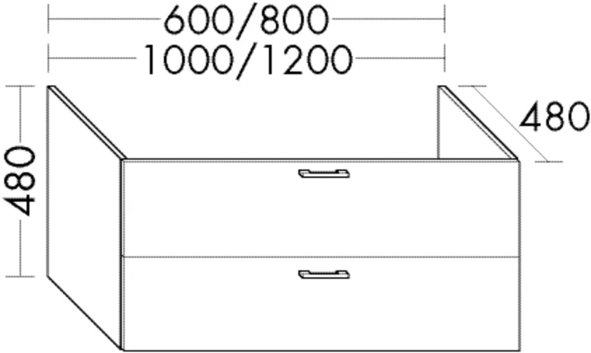Waschtischunterschrank Sys30 von burgbad – 1.200 mm breit, 480 mm hoch/tief, 1 Schublade oben (300 mm), 1 Auszug unten (350 mm) Waschtischunterschrank Sys30 von burgbad – 1.200 mm breit, 480 mm hoch/tief, 1 Schublade oben (300 mm), 1 Auszug unten (350 mm)