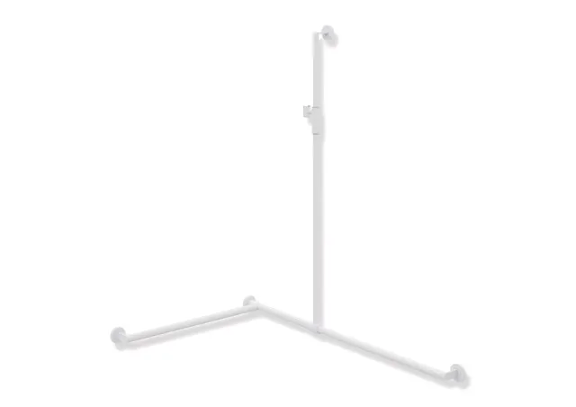 HEWI Haltegriff Ausführung links „System 900“ in Weiß tiefmatt / Hellgrau matt, Befestigung verdeckt HEWI Haltegriff Ausführung links „System 900“ in Weiß tiefmatt / Hellgrau matt, Befestigung verdeckt