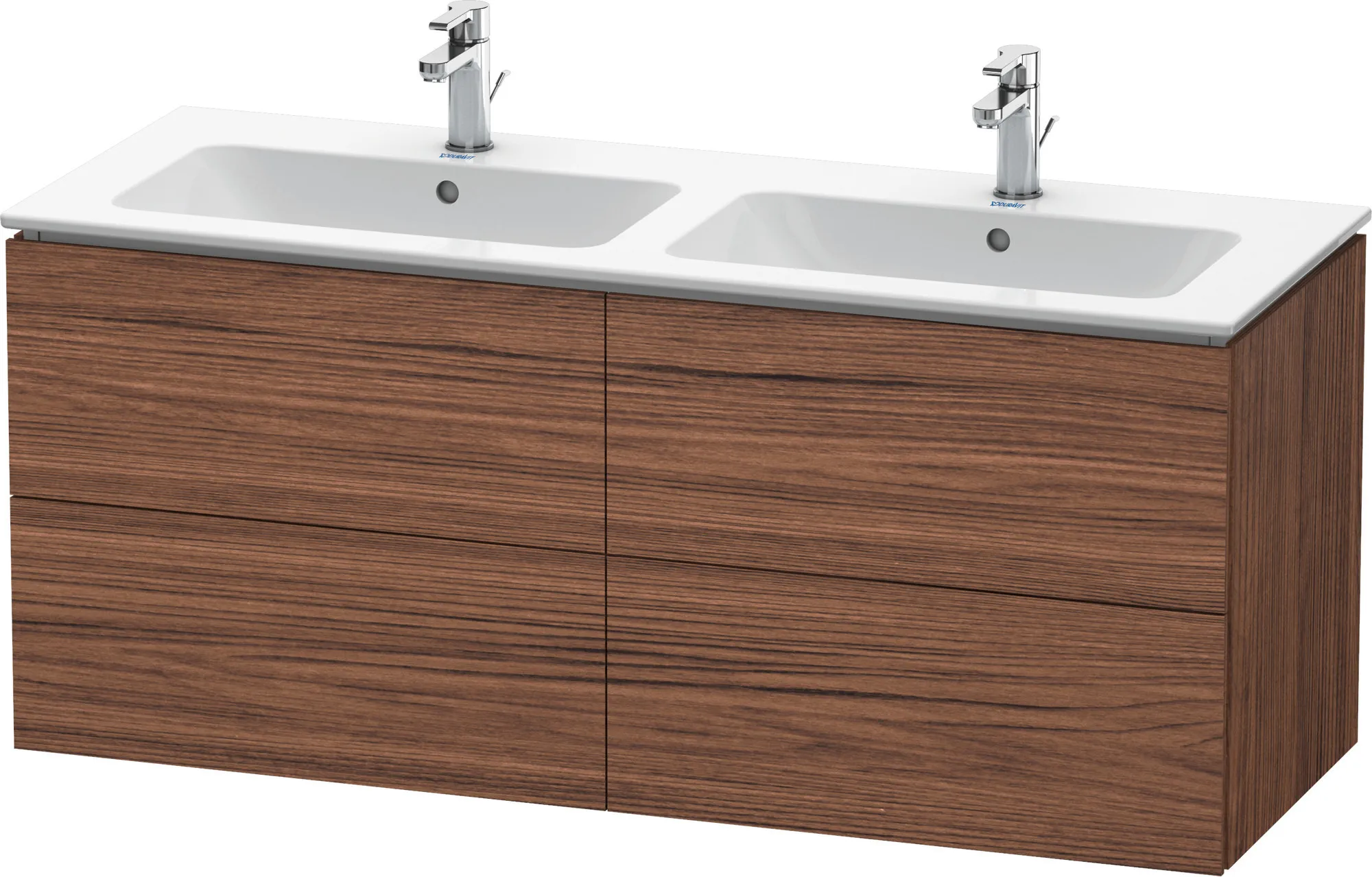Duravit Waschtischunterschrank wandhängend „L-Cube“ 129 × 55 × 48,1 cm Nussbaum Dunkel Duravit Waschtischunterschrank wandhängend „L-Cube“ 129 × 55 × 48,1 cm Nussbaum Dunkel