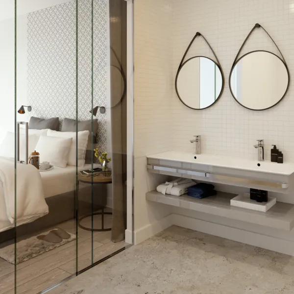 Waschbecken „ConnectAir“ 124 × 46 × 16,5 cm, Hahnlochposition mittig in Weiß Waschbecken „ConnectAir“ 124 × 46 × 16,5 cm, Hahnlochposition mittig in Weiß