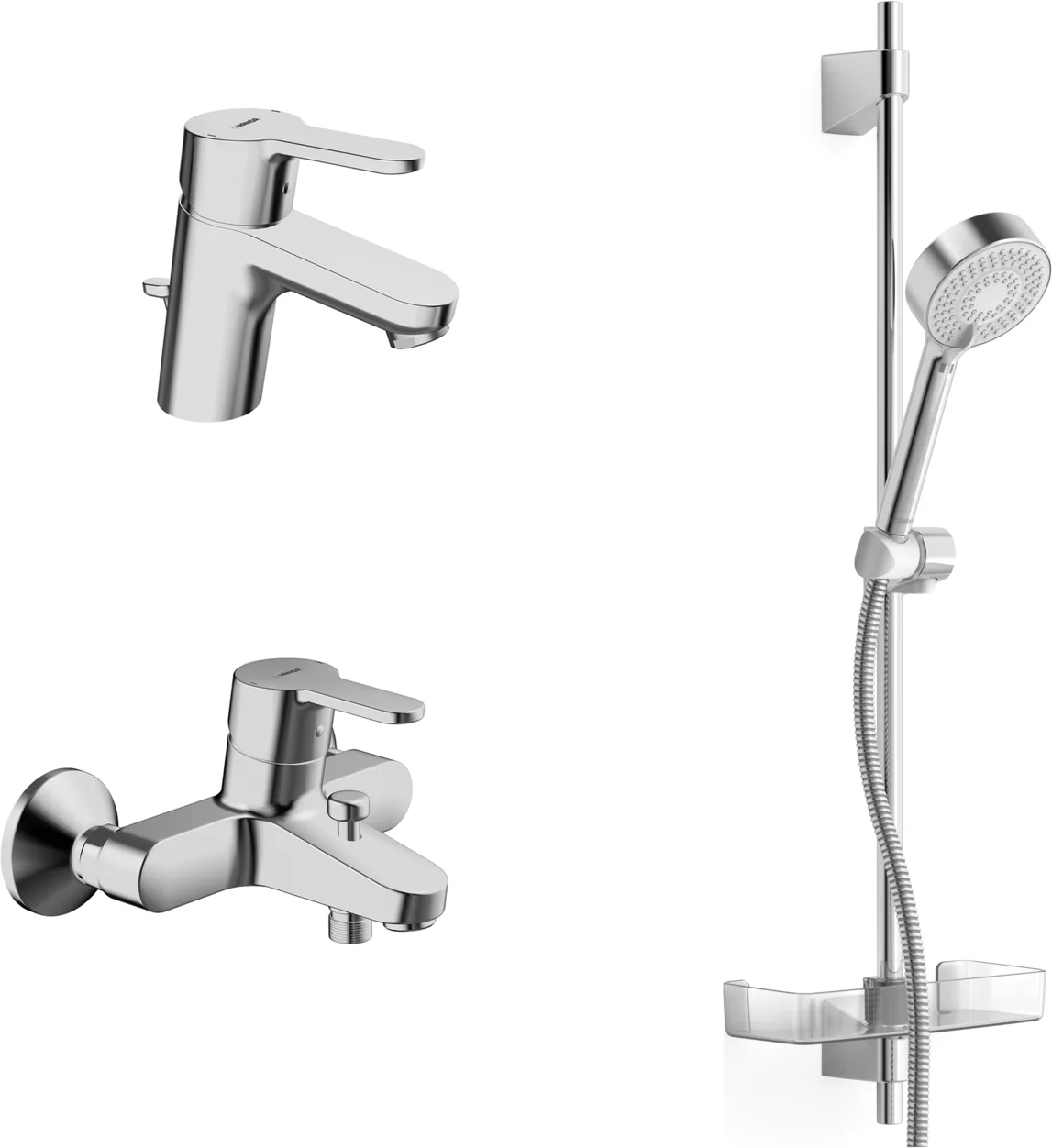 HansaPRIMO Wasserhahn-Set Badezimmer Armaturen Paket HansaPRIMO 4900 DN15 Chrom