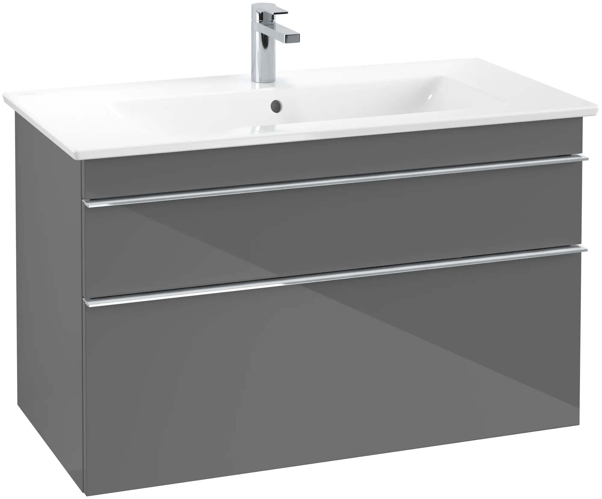 Villeroy & Boch Waschtischunterschrank „Venticello“ für Schrankwaschtisch 953 × 590 × 502 mm Glossy Grey, für Becken mittig