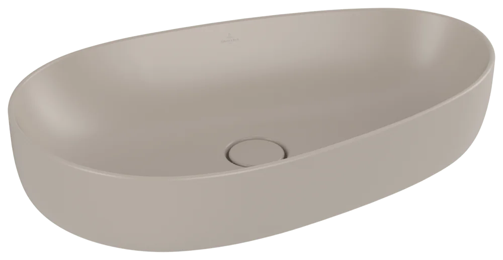 Villeroy & Boch Antao Aufsatzwaschbecken 650x400mm Asymmetrisch Almond CeramicPlus
