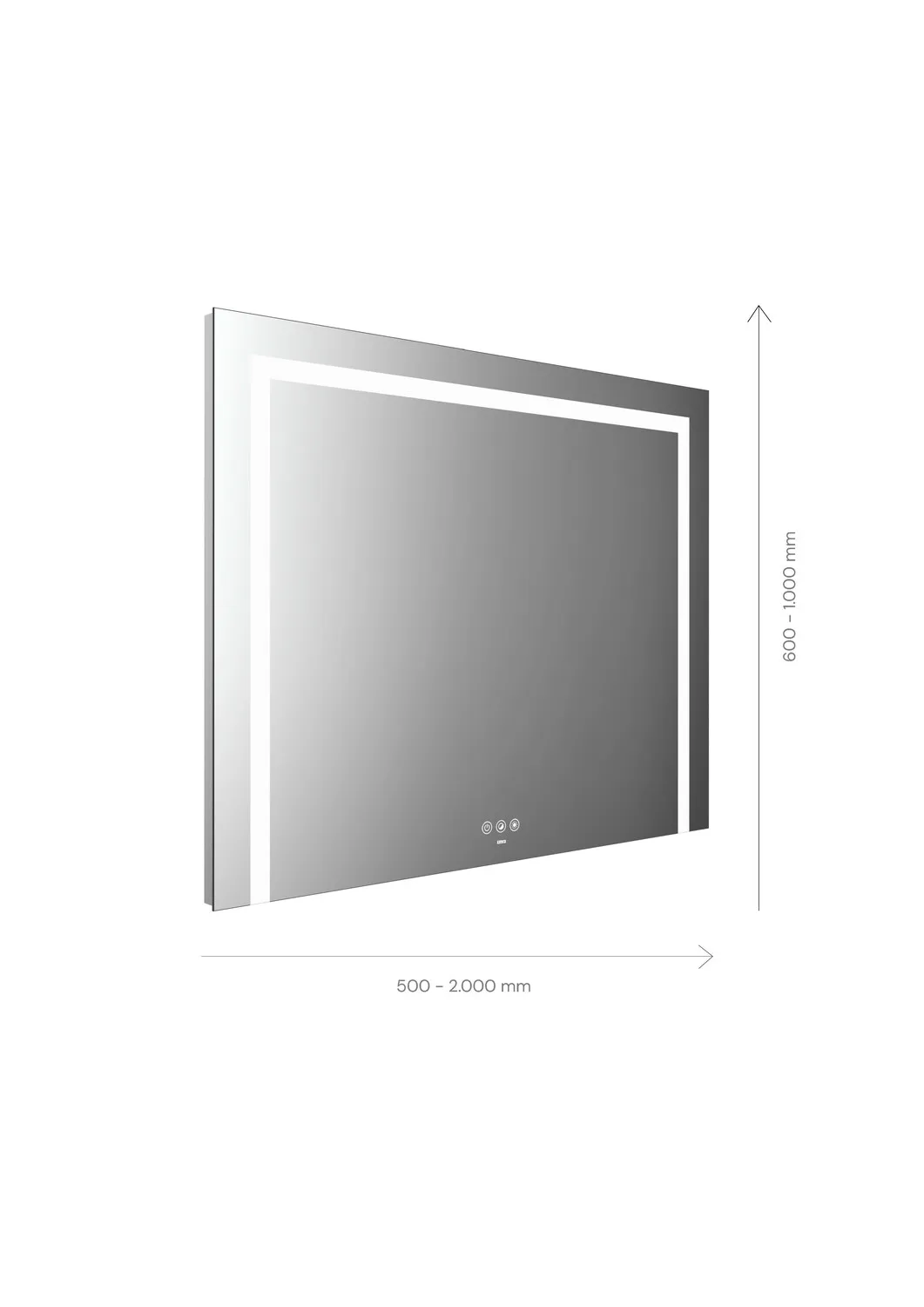 emco Lichtspiegel mit Touch-Bedienfeld „MI 220+“ 80 × 60 cm