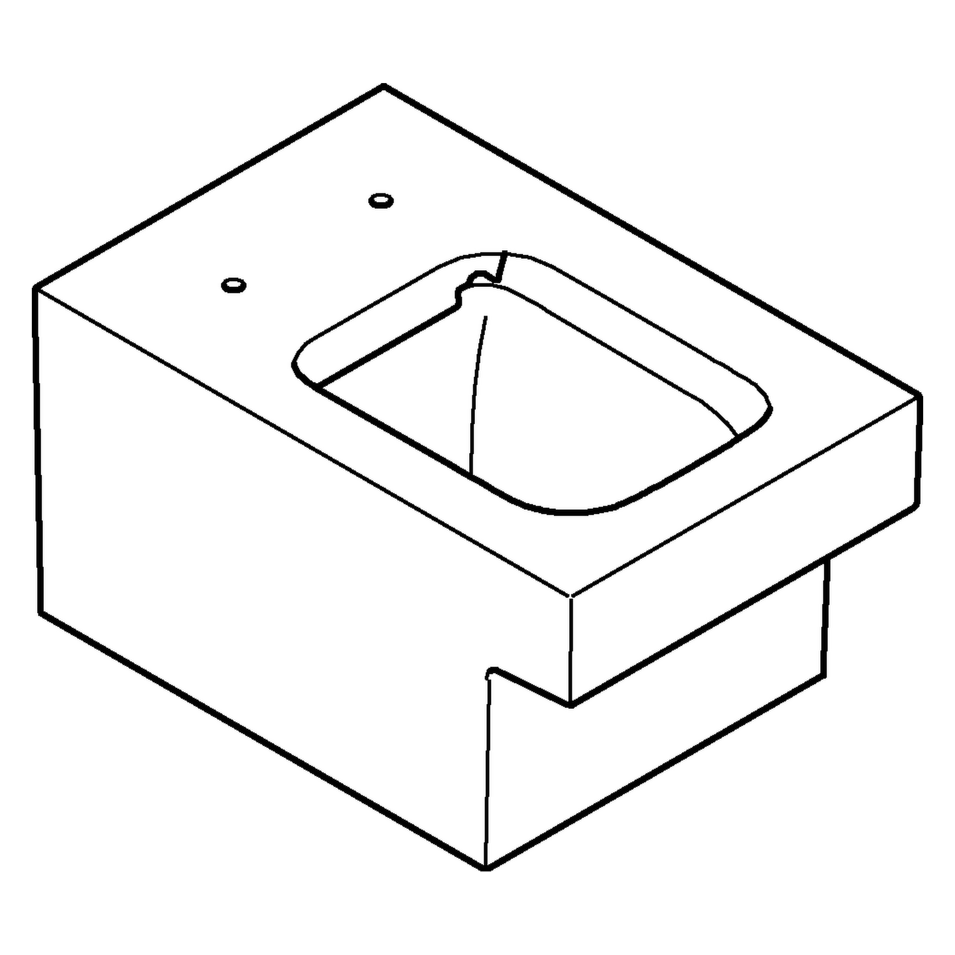 Wand-Tiefspül-WC Cube Keramik 39245_H, Abgang waagerecht, spülrandlos,, für Unterputz-Spülkasten, PureGuard Hygieneoberfläche, aus Sanitärkeramik, alpinweiß